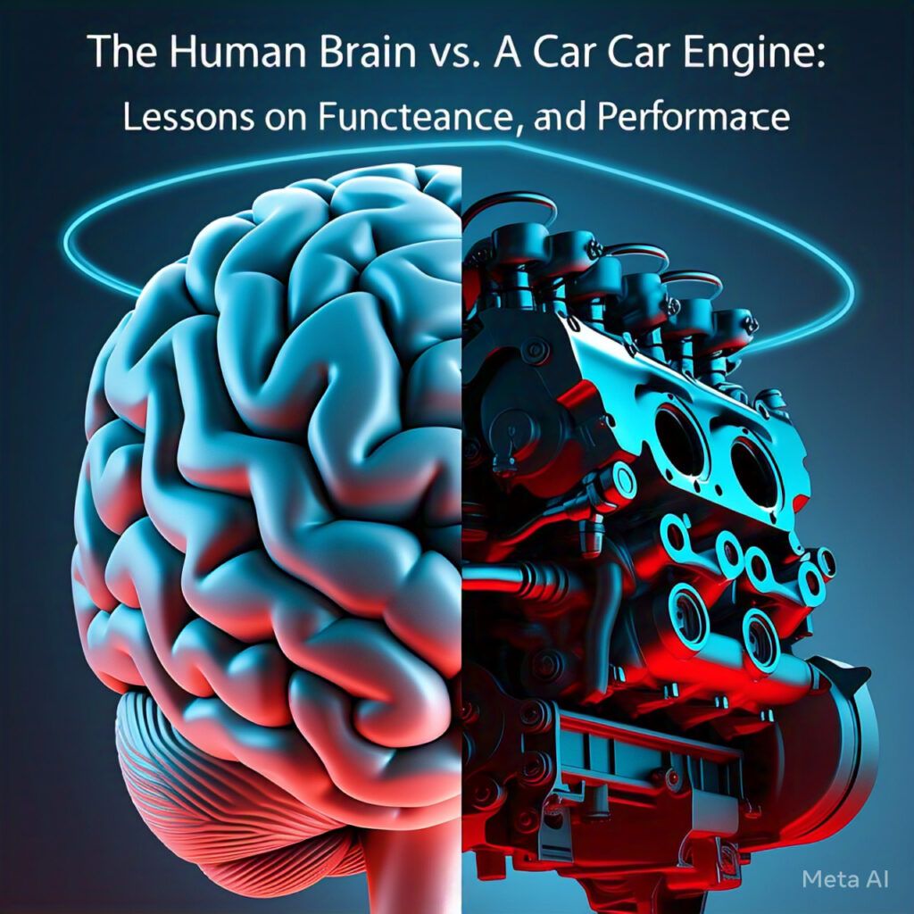 The Human Brain vs. A Car Engine: Lessons on Function, Maintenance, and Performance