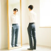 person in the mirror