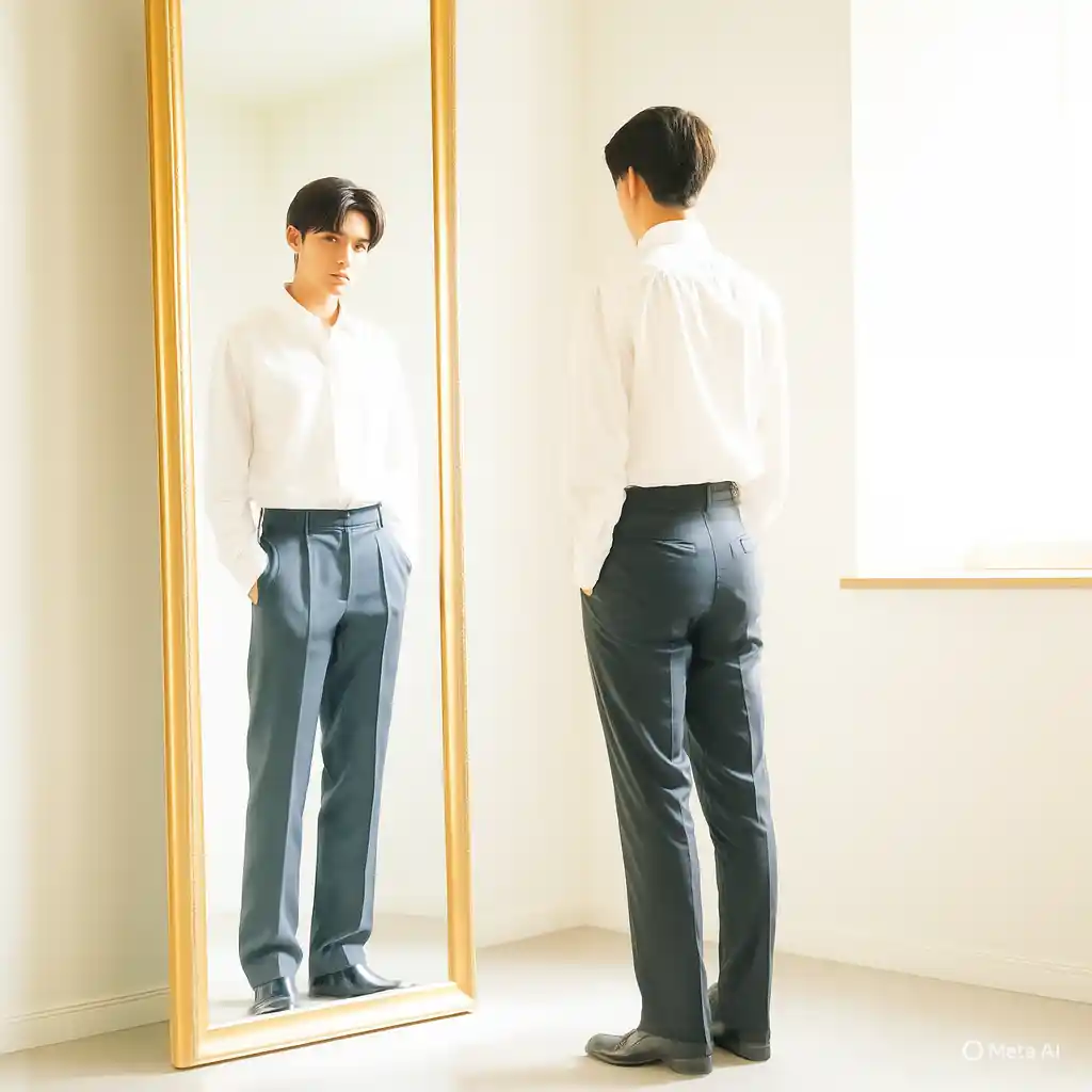 person in the mirror